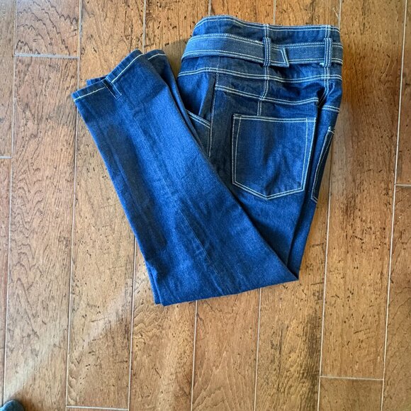 La Vie Rebecca Taylor Belted Denim Jeans Size 28. NWOT. - Picture 5 of 9